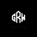 GRW letter logo design with polygon shape. GRW polygon and cube shape logo design. GRW hexagon vector logo template white and Royalty Free Stock Photo