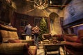 Gryffindor Common Room at Christmas, at the Making of Harry Potter Studio Tour Royalty Free Stock Photo