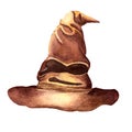 Gryffindor magic hat isolated on a white background.