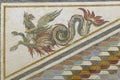 Gryphocampus (sea gryphon), its head twisting backwards, House of the Hospital mosaic, Palestrina