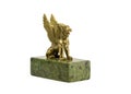 Gryphon brass statuette isolated