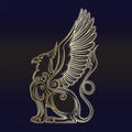 Gryphon mythical creature power and strength symbol eagle head lion body bird wings heraldic emblem