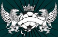 Gryphon soccer crest background 0 Royalty Free Stock Photo