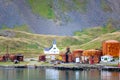 Grytviken, church and  abandoned whalers station in South Georgia. Royalty Free Stock Photo