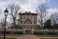 Prague, Czech Republic - March 26, 2021 - Grebovka park- GrÃÂ¶be`s villa - neo-renaissance monument in HavlÃÂ­ÃÂkovy sady.