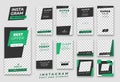 Instagram stories and feed post bundle kit template modern black green