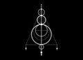 Sigil of Protection. Magical Amulets. Can be used as tattoo, white logos and prints. Magic Alchemy of Sign Occult. Wiccan symbol