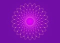 Bright purple Lotus, Flower of Life. Sacred Geometry. Symbol of Harmony and Balance. Sign of purity. Violet Flower gold shiny logo Royalty Free Stock Photo