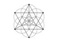 Flower of Life symbol Metatron Merkaba Sacred Geometry. Logo icon Geometric mystic mandala of alchemy esoteric Seed of life sign