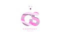 gs g s alphabet letter logo pink purple line icon template vector