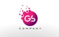 GS Letter Dots Logo Design with Creative Trendy Bubbles.