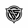 GS logo with triangle shape and circle with outline rounded design template Royalty Free Stock Photo