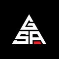 GSA triangle letter logo design with triangle shape. GSA triangle logo design monogram. GSA triangle vector logo template with red Royalty Free Stock Photo
