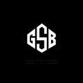 GSB letter logo design with polygon shape. GSB polygon and cube shape logo design. GSB hexagon vector logo template white and Royalty Free Stock Photo