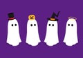 Cute ghost floating for Trick or Treat. Funny spooky boo character.