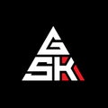 GSK triangle letter logo design with triangle shape. GSK triangle logo design monogram. GSK triangle vector logo template with red Royalty Free Stock Photo