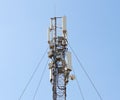 GSM Antenna against blue sky Royalty Free Stock Photo