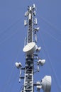 GSM antenna in sky Royalty Free Stock Photo