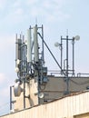 GSM cellular antenna transmitter on a building Royalty Free Stock Photo