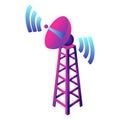 Gsm smart tower icon, isometric style Royalty Free Stock Photo