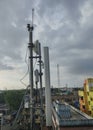 GSM transmitters on a roof of the people residents building