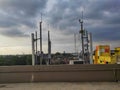 GSM transmitters on a roof of the people residents building