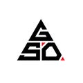 GSO triangle letter logo design with triangle shape. GSO triangle logo design monogram. GSO triangle vector logo template with red Royalty Free Stock Photo