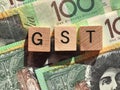 GST acronym for Goods and Sales Tax Royalty Free Stock Photo