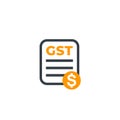 GST, goods and service tax, payroll icon on white