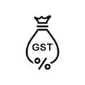 Black solid icon for Gst, exemption and save