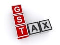 Gst tax word blocks on white Royalty Free Stock Photo