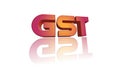 GST word in 3d illustration.