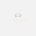 Elegant Luxury Chair Sofa Seat for Furniture Interiors Logo Design Vector