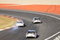 GT3 category competition cars running on the Ricardo Tormo circuit in Cheste, Valencia, Spain