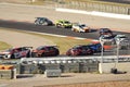 GT3 category competition cars running on the Ricardo Tormo circuit in Cheste, Valencia, Spain