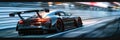 GT3 Super car racing on the circuit track while driving at high speed AIG44 Royalty Free Stock Photo