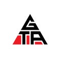 GTA triangle letter logo design with triangle shape. GTA triangle logo design monogram. GTA triangle vector logo template with red Royalty Free Stock Photo