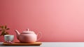 gteen tea with copy space in the style of minimalist backgrounds