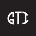 GTI letter logo design on black background. GTI creative initials letter logo concept. GTI letter design