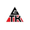 GTK triangle letter logo design with triangle shape. GTK triangle logo design monogram. GTK triangle vector logo template with red Royalty Free Stock Photo