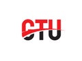 GTU Letter Initial Logo Design Vector Illustration Royalty Free Stock Photo