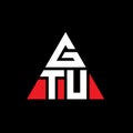 GTU triangle letter logo design with triangle shape. GTU triangle logo design monogram. GTU triangle vector logo template with red Royalty Free Stock Photo