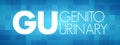 GU - Genitourinary acronym, concept background Royalty Free Stock Photo