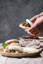 Gua bao buns with pork Royalty Free Stock Photo