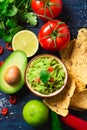 Guacamole bowl with ingredients