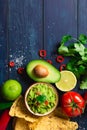 Guacamole bowl with ingredients