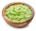 Guacamole bowl on white background. File contains clipping path