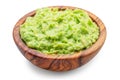 Guacamole bowl on white background. File contains clipping path