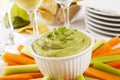 Guacamole with Carrot and Celery Sticks Royalty Free Stock Photo