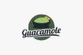 Guacamole logo with beautiful lettering. Guacamole is a traditional Mexican food made from avocado, added with lemon and salt